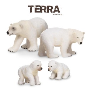북극곰가족4피스 테라 동물 모형 피규어