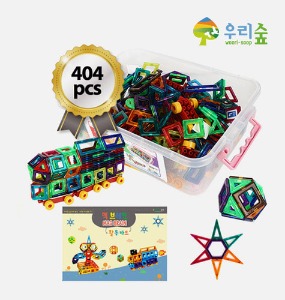 브레인 자석블럭(404피스+교재1권)  블록 퍼즐 블럭 우리숲