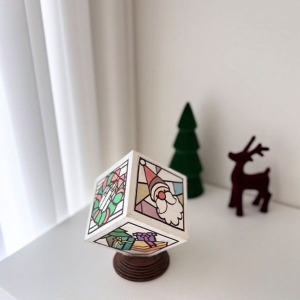 한지공예 크리스마스 미니 큐브 램프 조명 인테리어 DIY AK